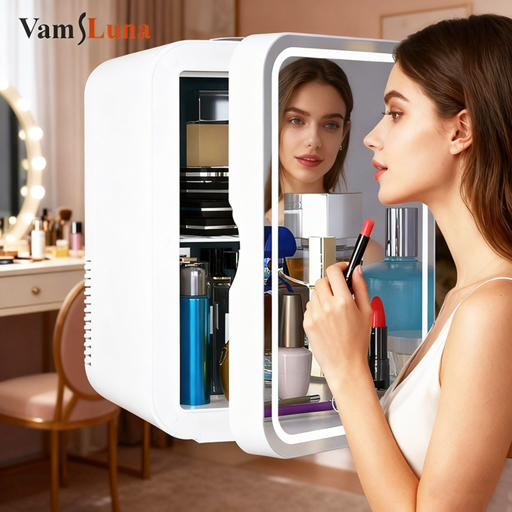 X Beauty Makeup - Mini lodówka kosmetyczna 8L z lustrem,