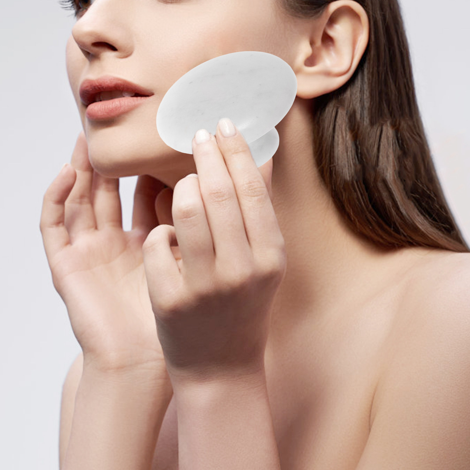 Face Massager - Jadeitowy wałek do masażu twarzy, biały