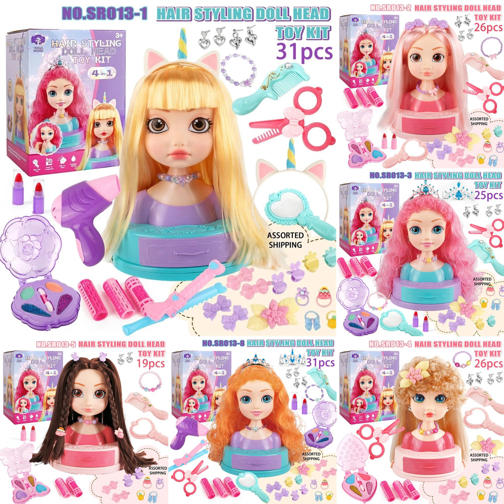 Beauty Makeup Kit For Kids - Zestaw do stylizacji włosów dla lalek,
