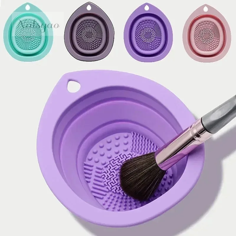 Beauty Makeup Tools Use - Silikonowe składane pudełko do czyszczenia pędzli